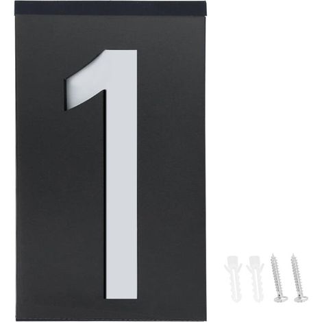 Plaque d'adresse lumineuse solaire LED pour maison, hôtel, magasin - Numéro 1 (1/5)