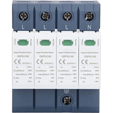 Dispositif de protection contre les tensions AC 275V 4P 40Ka, guide de rail Din, protecteur de tension, module de protection électronique pour système de ligne électrique (1/5)