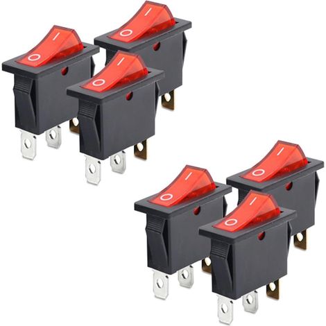Stücke Rot 4 Pin Dpst Ein-Aus Snap-in Boot Wippschalter 16A/250 V Ac (1/5)