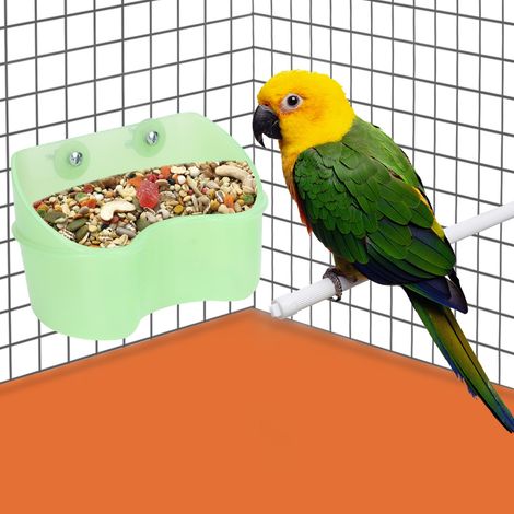 Mangeoire murale pour perroquets verts, gamelle d'eau et de nourriture, jouet pour petits oiseaux et chinchillas. (1/5)