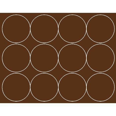 Autocollants ronds de 12 cm, pastilles, marron mat, lot de 12.