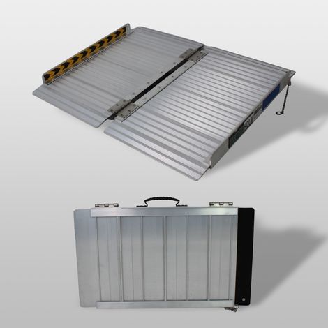 TRUTZHOLM Rollstuhlrampe klappbar 61 cm Traglast 272 kg Alu grau geriffelt Auffahrrampe (1/5)