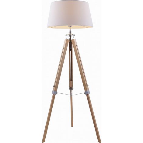 Floor Lamp 'Katie' made of Wood for Living Room & Dining Room