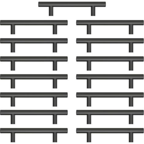 15er-Set Möbelgriffe Küche, Möbelgriff aus Edelstahl, Schwarzer Türgriff Küche Lochabstand 96mm, für Schrank Schublade (Mit Schrauben) (1/5)
