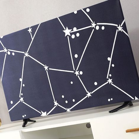 Housse de protection pour téléviseur, housse anti-poussière en tissu, housse universelle pour téléviseur LCD mural, motif ciel étoilé, 43 pouces (1/5)