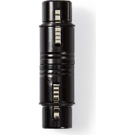 Nedis xlr adapter xlr 3 pin buchse xlr 3 pin buchse vernickelt gerade metall schwarz 1 stuck plastikbeutel (1/2)