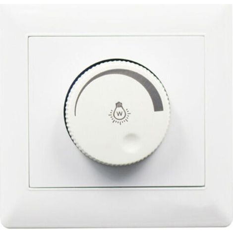 Interruptor regulador de intensidad: práctico interruptor giratorio de pared para encender/apagar la lámpara LED y ajustar el brillo.