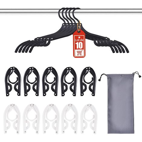 Cintres Pliables de Voyage, Lot de 10, Gain de Place en Valise (1/5)