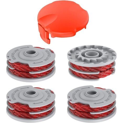 4 Bobine de Fil Convient pour Flymo FLY021/513937190,Rechange Coupe Bordure pour Flymo Contour 500 XT,Power Trim 500 XT,Mini Trim Contour XT,Mini Trim Auto St/XT/Plus XT(4 Bobine+1 Couvercle)