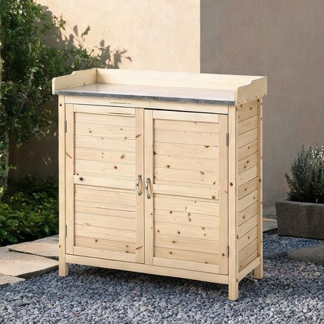Chariot de jardin en tannenholz métal 83 x 40 x 92 cm (1/5)