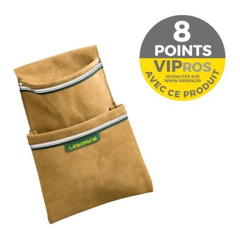 LEBORGNE Maxipoche double de charpentier 25 cm - bande réfléchissante et rivets métalliques