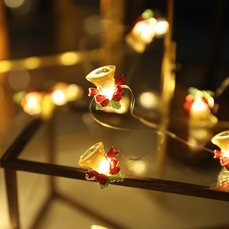 MINKUROW Luces De Hadas De Campanas De Navidad Led, 2m 20 Luces De Decoración De Navidad Led, Guirnalda De Luces De Campanas De Navidad, Para La Habitación Y Decoración Del Jardín De Navidad En El Hog (1/4)