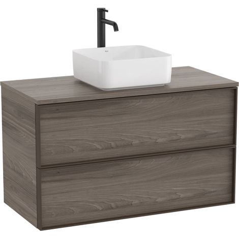 Meuble "INSPIRA" 1000 - 2 tiroirs pour vasque à poser (non incluse) - Magnolia - Roca (1/2)