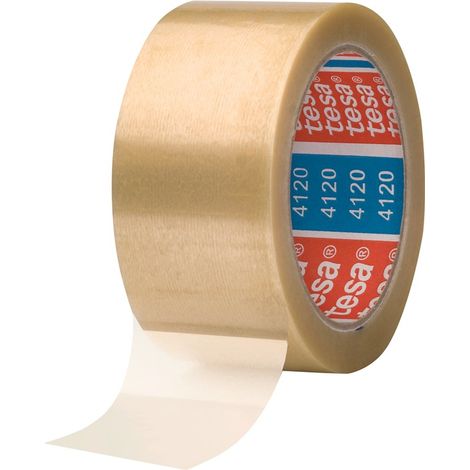 TESA Selbstklebendes PVC-Verpackungsband, breit, transparent, 66 m x 50 mm (1/3)
