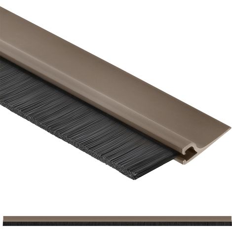 KOTARBAU® Brosse Bas de Porte - Aluminium - 1 m - Marron - 45 mm - Joint De Porte D'Entrée - Protection Insectes - Langlebig Fiable - Bas de Ouvrant Isolant - Anti Cafard - Autocollant (1/5)
