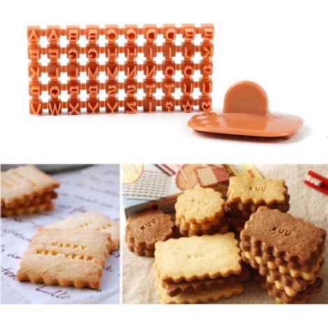 Jeu de moules à biscuits alphabet en relief, pour décorer gâteaux et pâte à sucre, lettres anglaises créatives (1/5)