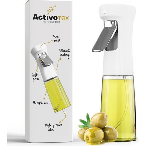 Pulvérisateur huile en verre pour cuisine,distributeur de 240 ml,spray à brume fine,vaporisateur d'huile et de vinaigre (blanc,240 ml) (1/5)