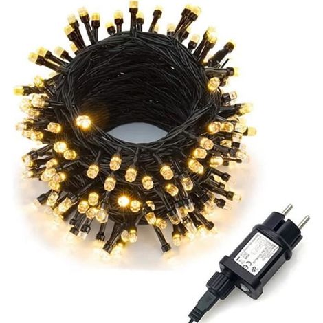Guirlande lumineuse - LED - 10M - 100 LED - Blanc chaud - IP65 étanche - 8 modes (1/4)