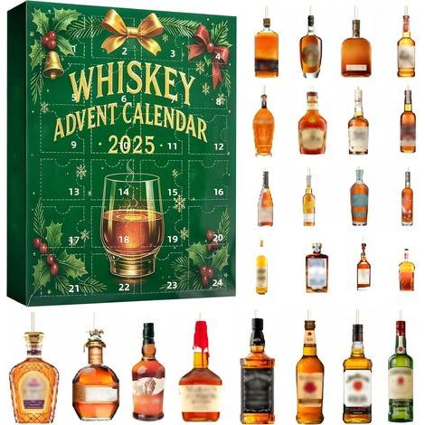 Whisky-Adventskalender 2025, 3D-Whisky-Adventskalender 2025, 24 Tage, 24-tägiger Countdown ohne Wiederholungen, für Männer, Väter, Frauen, Weinliebhaber (B) (1/5)