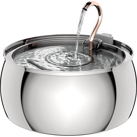 4-Liter-Trinkbrunnen aus Edelstahl für Katzen und Hunde mit Schwanenhalsdesign, auslaufsicher, praktisch und hygienisch, mit elegantem Stil.