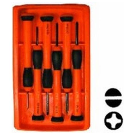 Tournevis horloger coupe+Ph, lot de 6, hauteur 02643