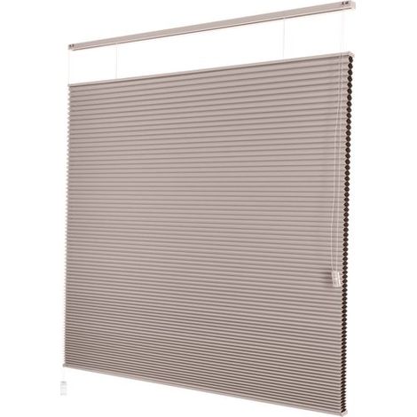 Stores plissés occultants couleur sable, 40 x 175 cm, sur mesure (1/5)