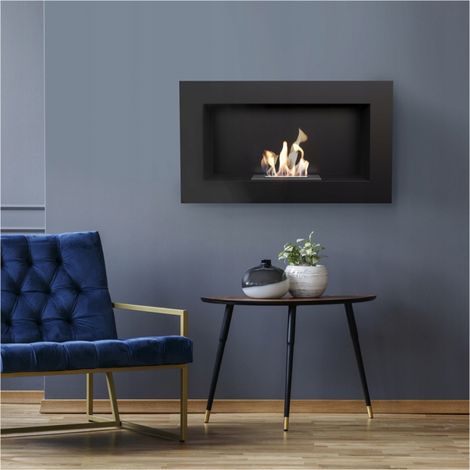 Bio Ethanol Kamin GOLF schwarz Wandkamn Deko Bioethanol Wand Design Nein (1/5)