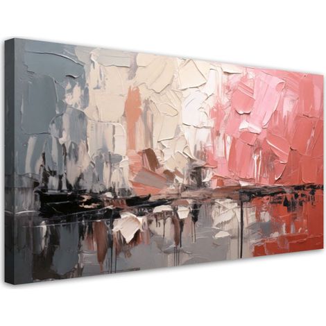 Wandbild für das Wohnzimmer Abstrakte Komposition Rosa 80x40 cm
