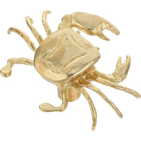 Poignée de Meuble en Laiton Forme Crabe Vintage, Prise Confortable et Design Rétro Marine Cuisine et Commode Décorative (1/5)