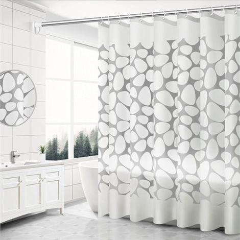 Rideau de douche imperméable épais, voilage de salle de bain en tissu résistant à l'eau, 180 x 200 cm (teinte ardoise) (1/2)