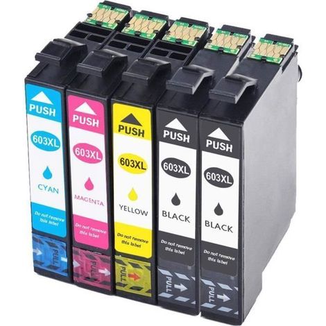 Cartouches d'encre compatibles Epson 603 XL pour Epson XP-3100 XP-4100 XP-2100 XP-2105 XP-3105 XP-4105 WF-2810 WF-2830 WF-2835 (1/5)