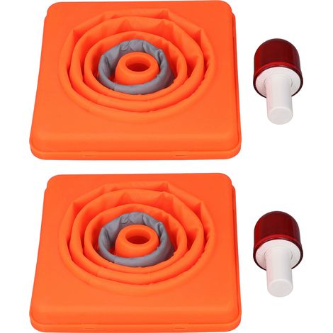 Ortviai Cônes de Sécurité Routière Pliables 30 cm avec Bandes Réfléchissantes et Voyants LED – Lot de 2, Orange