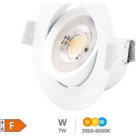 Aro basculante redondo empotrable LED Gonde 7W 3000-4000-6500K Blanco (1/5)