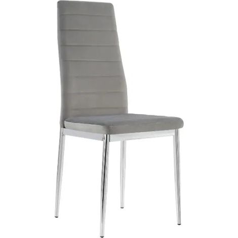 Lot de 6 chaises velours chrome gris TOLIA (1/5)