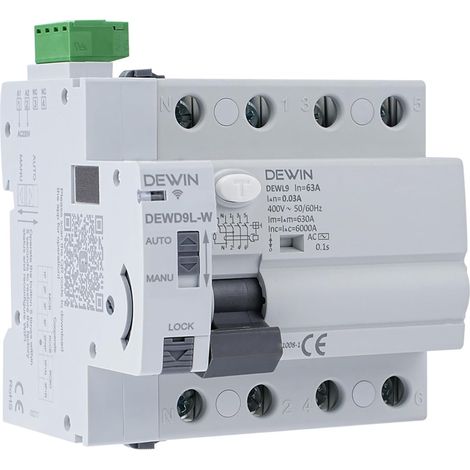 Dispositif de réenclenchement télécommandé WIFI, disjoncteur de protection contre les fuites 4P-63A-30mA 400VAC (1/5)