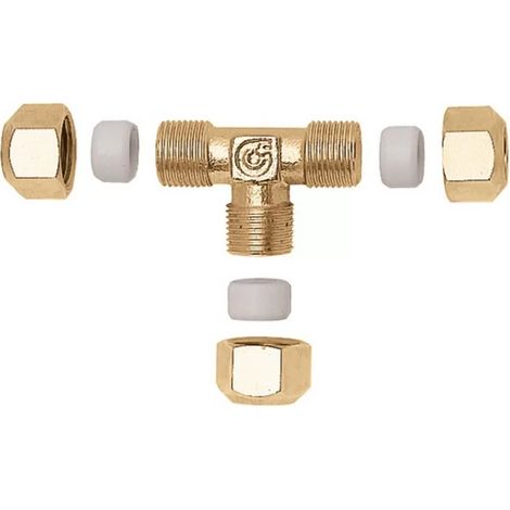 Caleffi 806310 TH - Racor en T para tubo de cobre Ø 10x10x10 3/8"