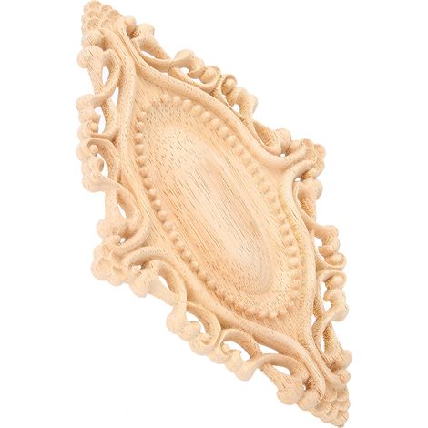 Applique décorative murale en bois sculpté non peinte pour meubles et décoration intérieure. (1/5)