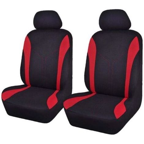 Universal Mode Maille Housses de siège de Voiture (2 Fronts, Noir Rouge) (1/5)