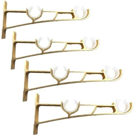 Set of 4 Heavy Duty Metal Curtain Rod Bracket, Curtain Rod Bracket, Double Curtain Rod Bracket, Curtain Holder, Aluminum Curtain Rod Bracket, Gold Curtain Rod Bracket (1/3)