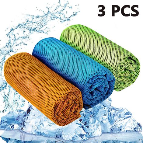 Toalla refrescante con protección solar, tamaño grande de 40 pulgadas x 12 pulgadas, con funciones de enfriamiento y calentamiento, libre de químicos, adecuada para actividades en interiores y exterio