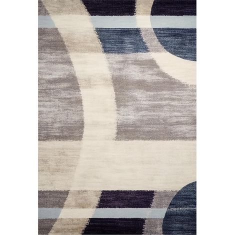 Modern Abstract Low-Pile Rug � Non-Slip & Machine Washable Floor Carpet for Living Room, Bedroom & Hallway � Neutral Short Shag Design ARCH RUG 200280CM BLUE (1/5)