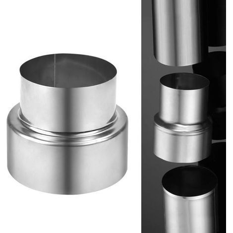 PA Tuyaux de Poêle Réduction Conduit Raccordement 100-80MM Connecteur de Conduit en Acier Inoxydable Réduction Simple Paroi Réducteur de Tuyau de Cheminée Adaptateur de Tuyau de Poêle Ronds (1/4)