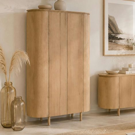Buffet haut design en chêne clair 2 portes LOREN (1/5)