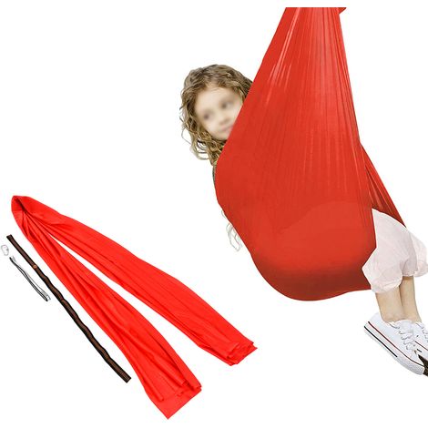 Hamac élastique pour enfants, balançoire d'intérieur et d'extérieur, hamac sensoriel pour enfants, rouge (1/5)