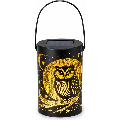 Lanterne Solaire Suspendue Motif Hibou, Lumière à Projection Imperméable pour Jardin et Terrasse (1/5)