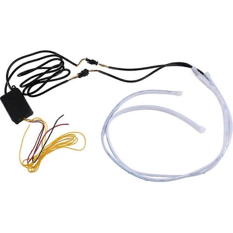 2 tiras LED RGB de 60 cm, contrito y aplicación, con luces diurnas, intermitentes, luces de freno y luces laterales para coche. (1/5)