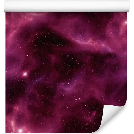 Carta da parati acquerello galassia bordeaux, viola e nera 50x1000 cm (1/5)