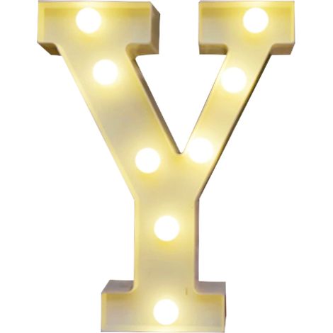 Veilleuse LED alphabet avec ampoules, lumière blanche chaude constante, IP54, 2 piles AA (blanc) (1/5)