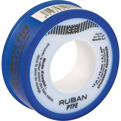 PTFE-Band Standard 12 mm x 12 m x 0,075 mm - Geb