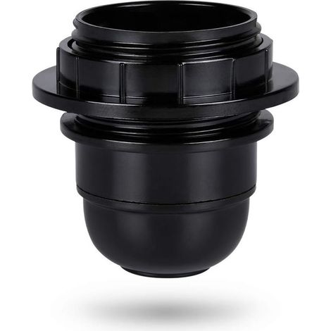 Douille a vis e27 noire - Douille lampe e27 anneau en plastique - Douille ampoule e27 - Support douille ampoule e27 pour plafond et lampe suspendue - e27 douille ampoule [Classe énergétique A++] (1/4)